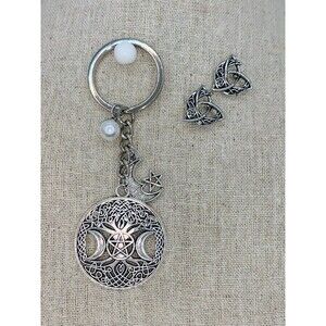 Celtic knot Earrings and Keychain Set